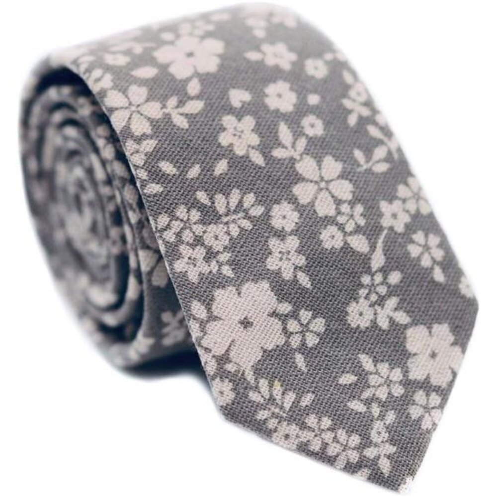 Men's Cotton Printed Floral Tie 2.56" 34 - Picture 1 of 4